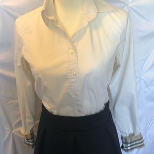 Burberry White Fitted Dress Shirt